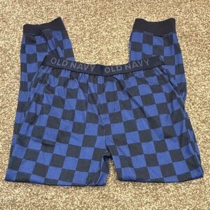 Old Navy Blue and Black Checkered Kids Pajama Bottoms